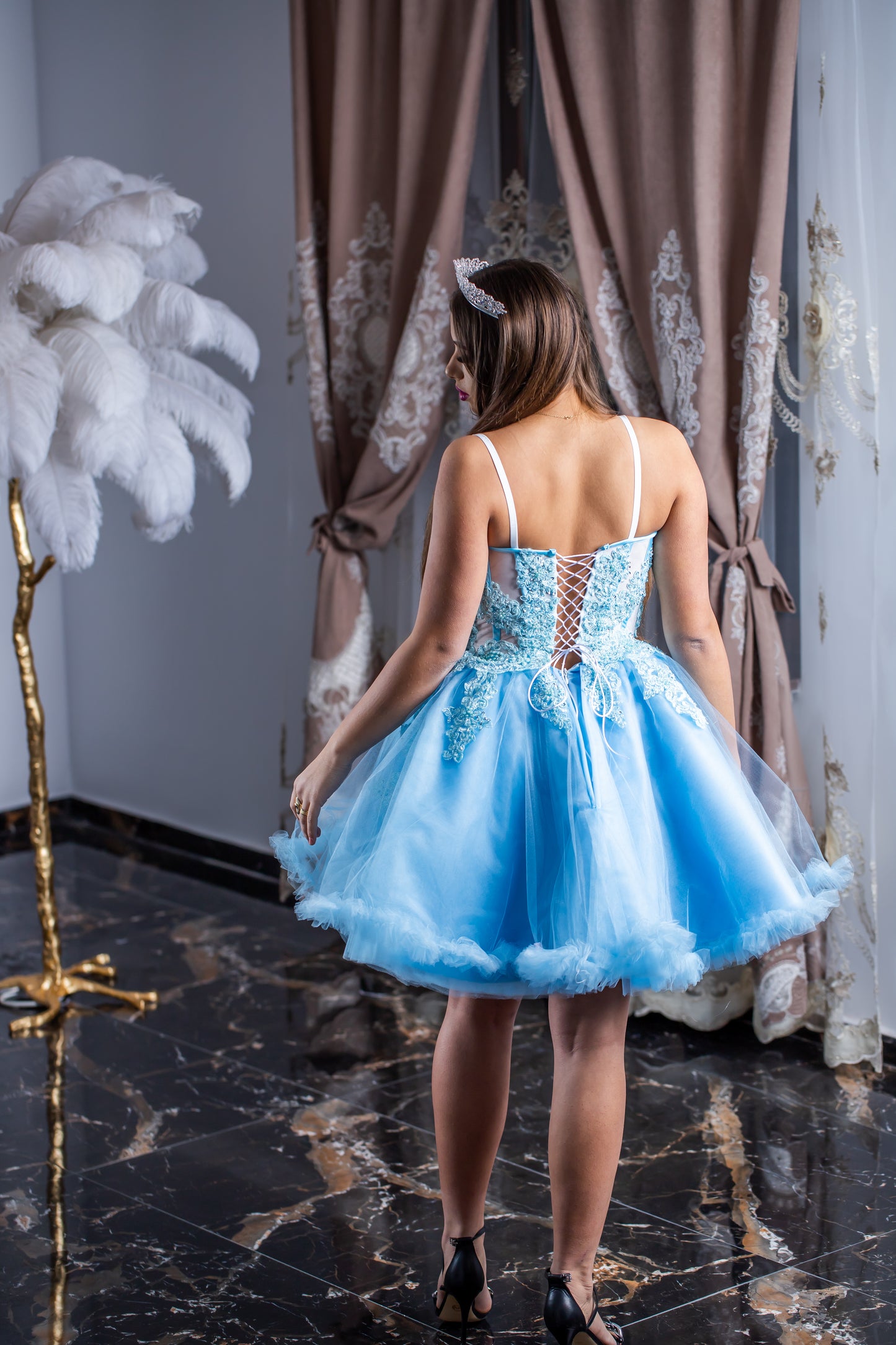 Stylish Short Blue Party Dress