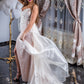 Long evening dress of Organza with delicate shine
