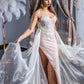 Long evening dress of Organza with delicate shine