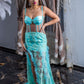 Dress with transparent corset and delicate embroidery and tull decorations