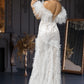 Long wedding dress with thin straps, transparent and tulle model  EVM-1011