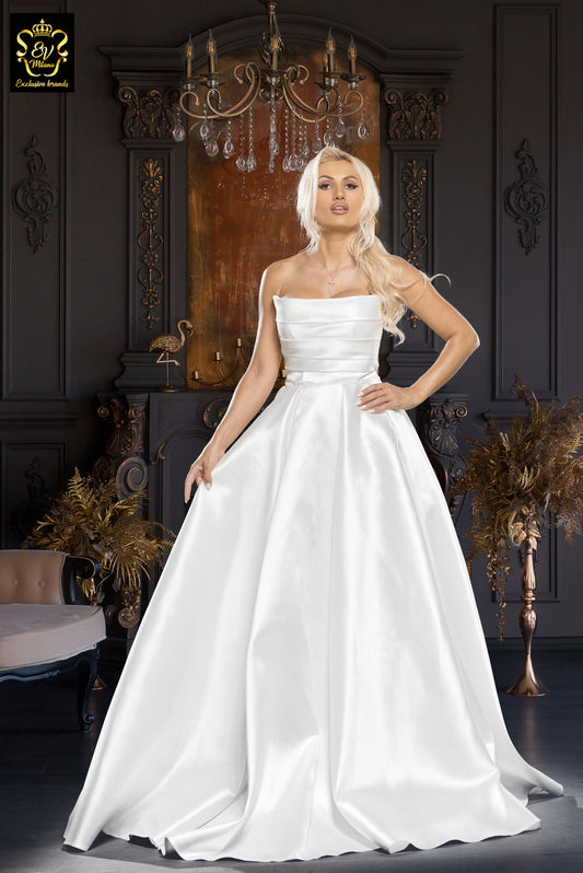 Rochie de mireasă lungă fără mâneci EVM-1028