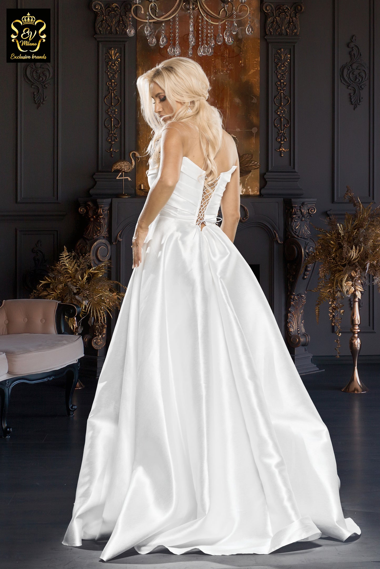 Rochie de mireasă lungă fără mâneci EVM-1028