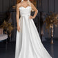 Long sleeveless wedding dress with train EVM-1030