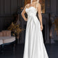 Long sleeveless wedding dress with train EVM-1030