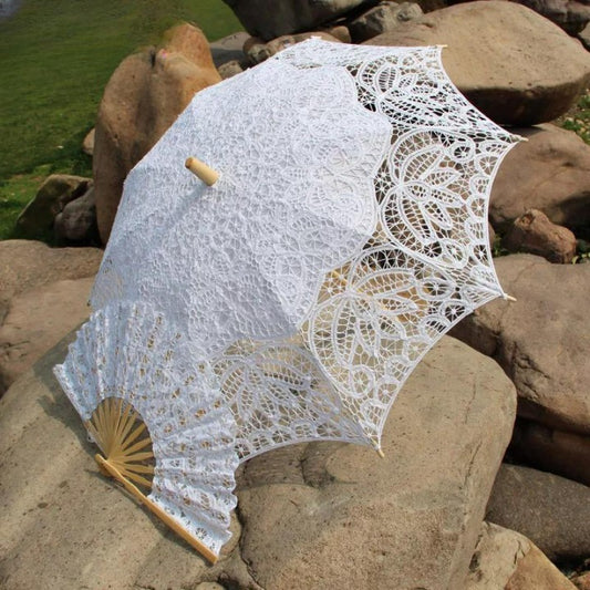 Wedding umbrella and fan set